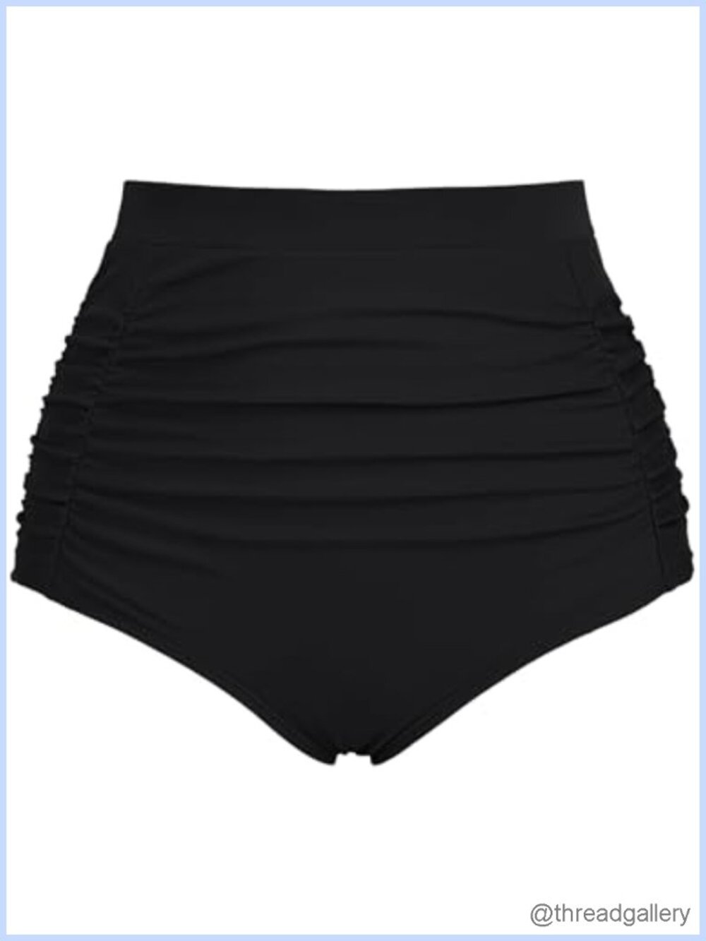 High Waisted Full Coverage Ruched Bikini Bottoms Tummy Control Swim Bottom